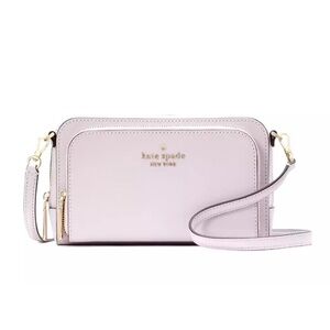 New Kate Spade Staci Dual Zip Around Crossbody Pastel Lavender